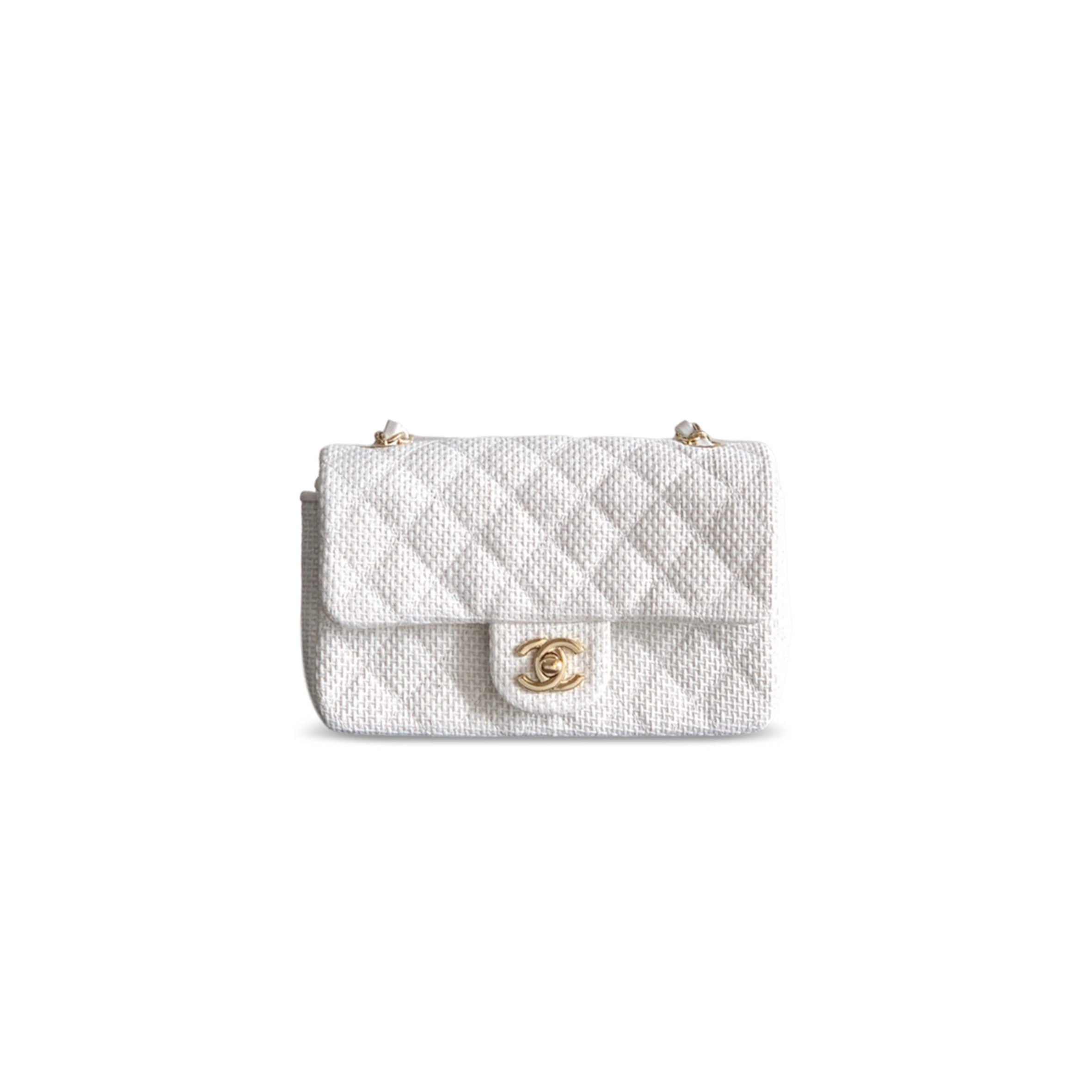 CHANEL 26C QUILTED MINI CLASSIC FLAP WOVEN BAG (20*14*8cm)